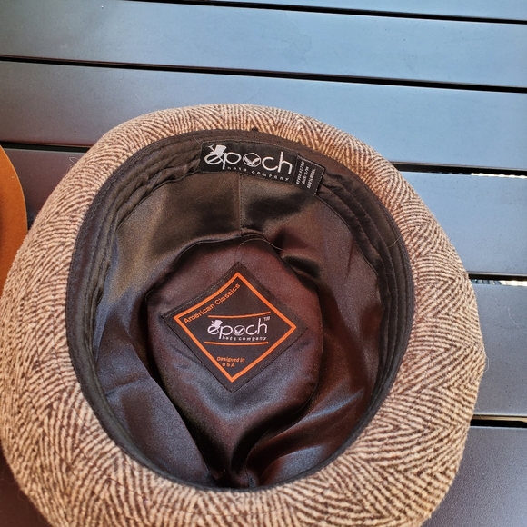 Epoch Herringbone Gray Tweed Fedora 100% Wool Size S/M Country Gent Grandpacore - Picture 8 of 11